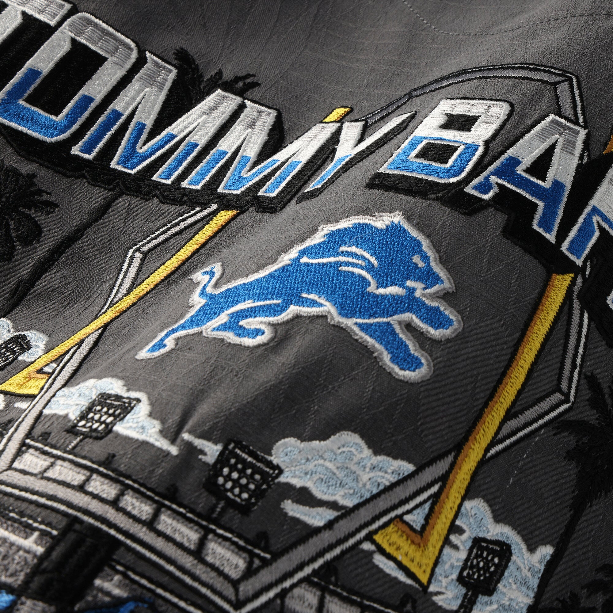 Chemise boutonnée Tommy Bahama grise Detroit Lions Endzone Paradise IslandZone pour homme