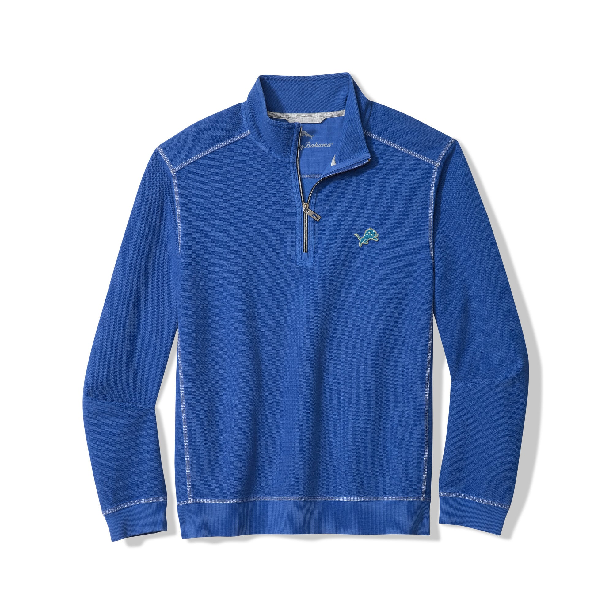 Men's Tommy Bahama Royal Detroit Lions Sport Tobago Half-Zip Pullover