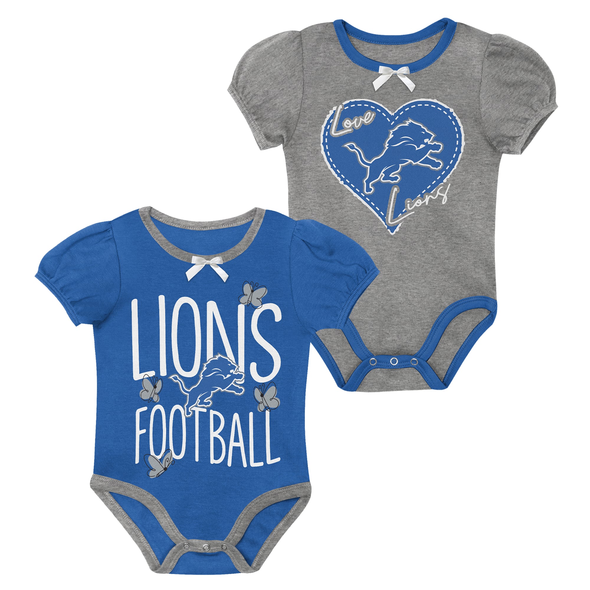 Ensemble body deux pièces Outerstuff bleu/argent Detroit Lions Star Power pour nouveau-né et nourrisson