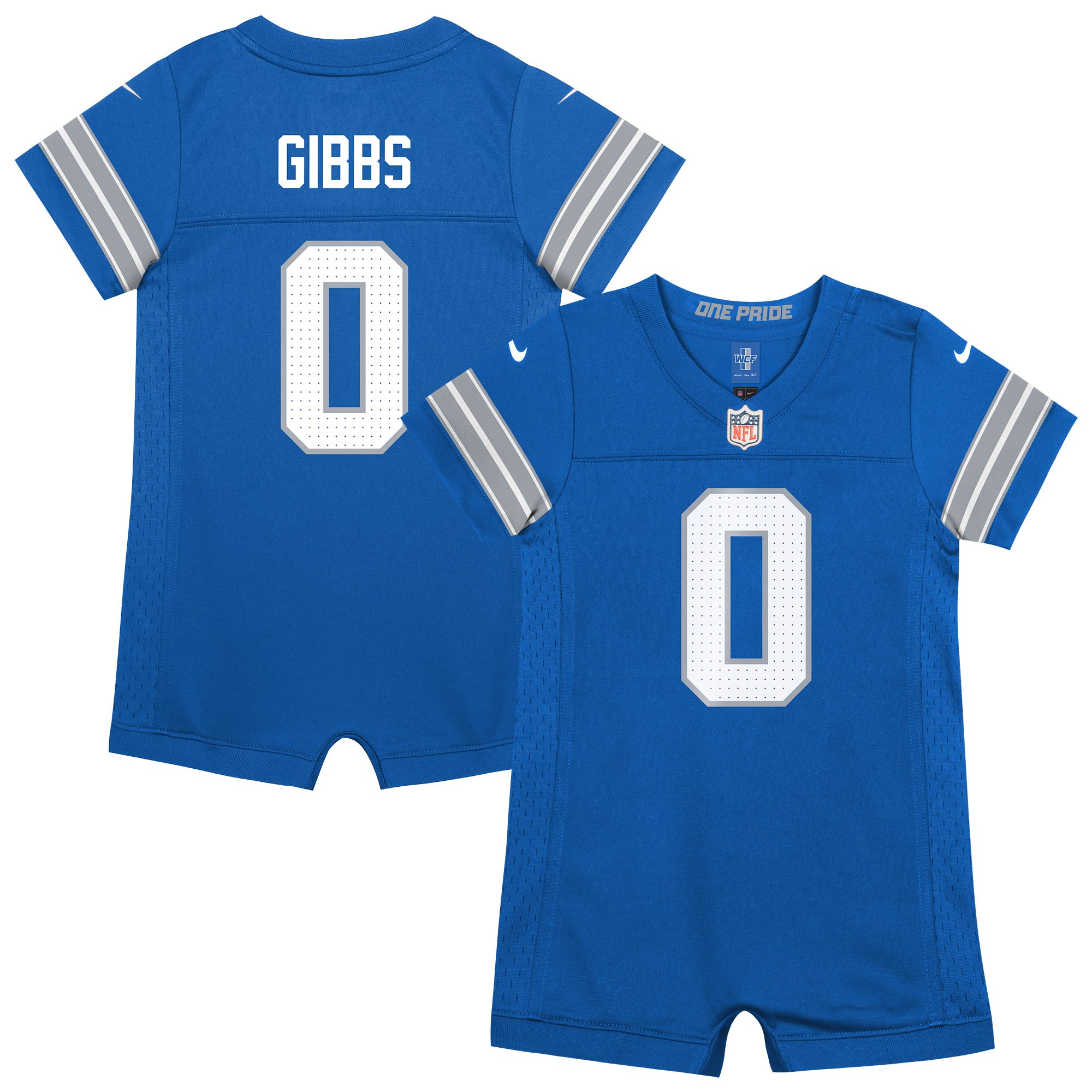 Newborn Nike Jahmyr Gibbs Blue Detroit Lions Romper Game Jersey