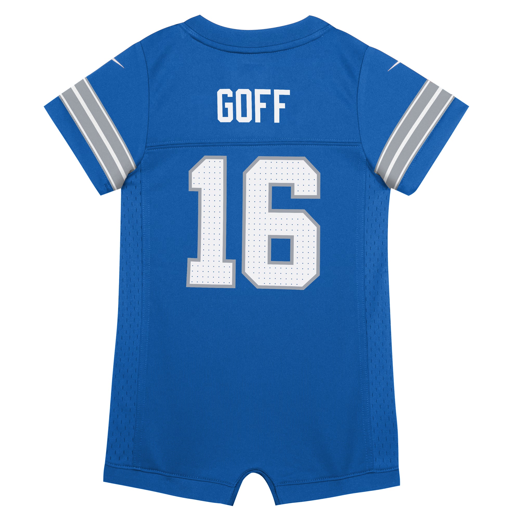 Newborn Nike Jared Goff Blue Detroit Lions Romper Game Jersey
