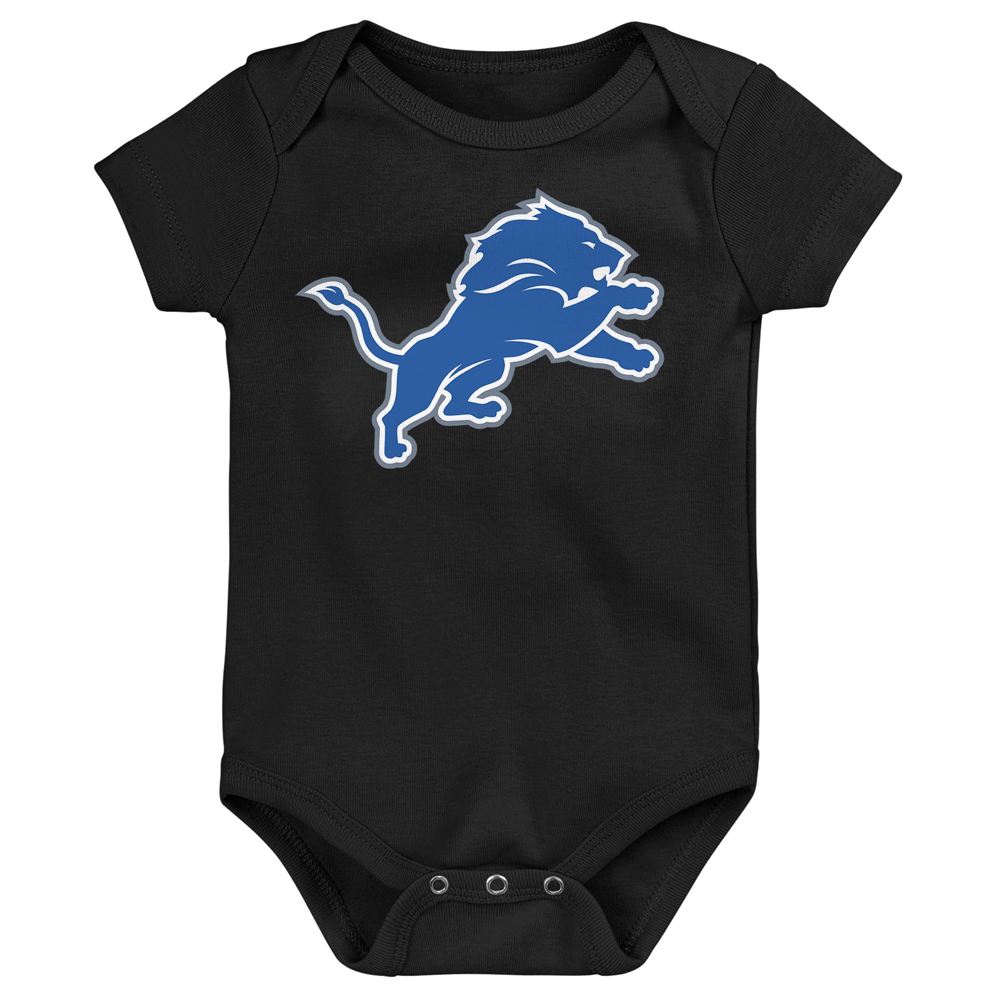 Newborn Outerstuff Black Detroit Lions Primary Logo Bodysuit