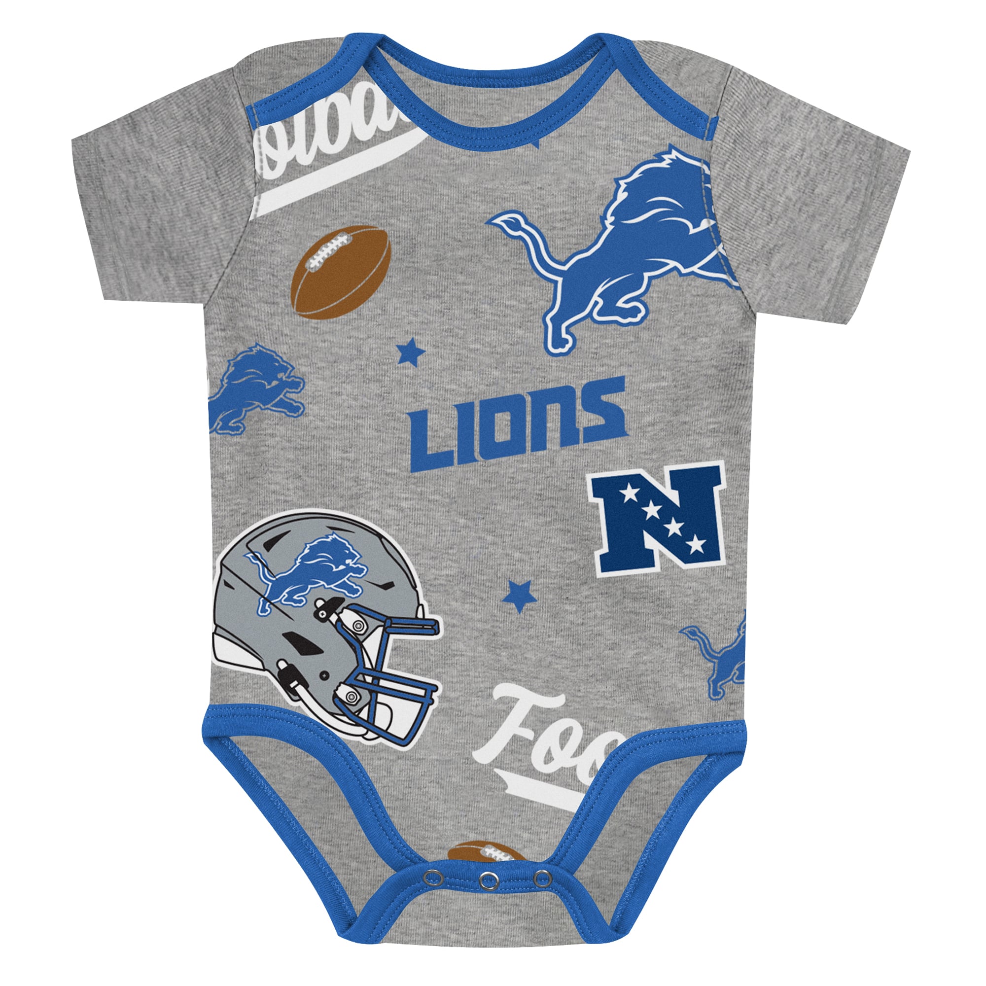 Ensemble de body trois pièces pour nouveau-né Outerstuff Detroit Lions, premier choix la ronde