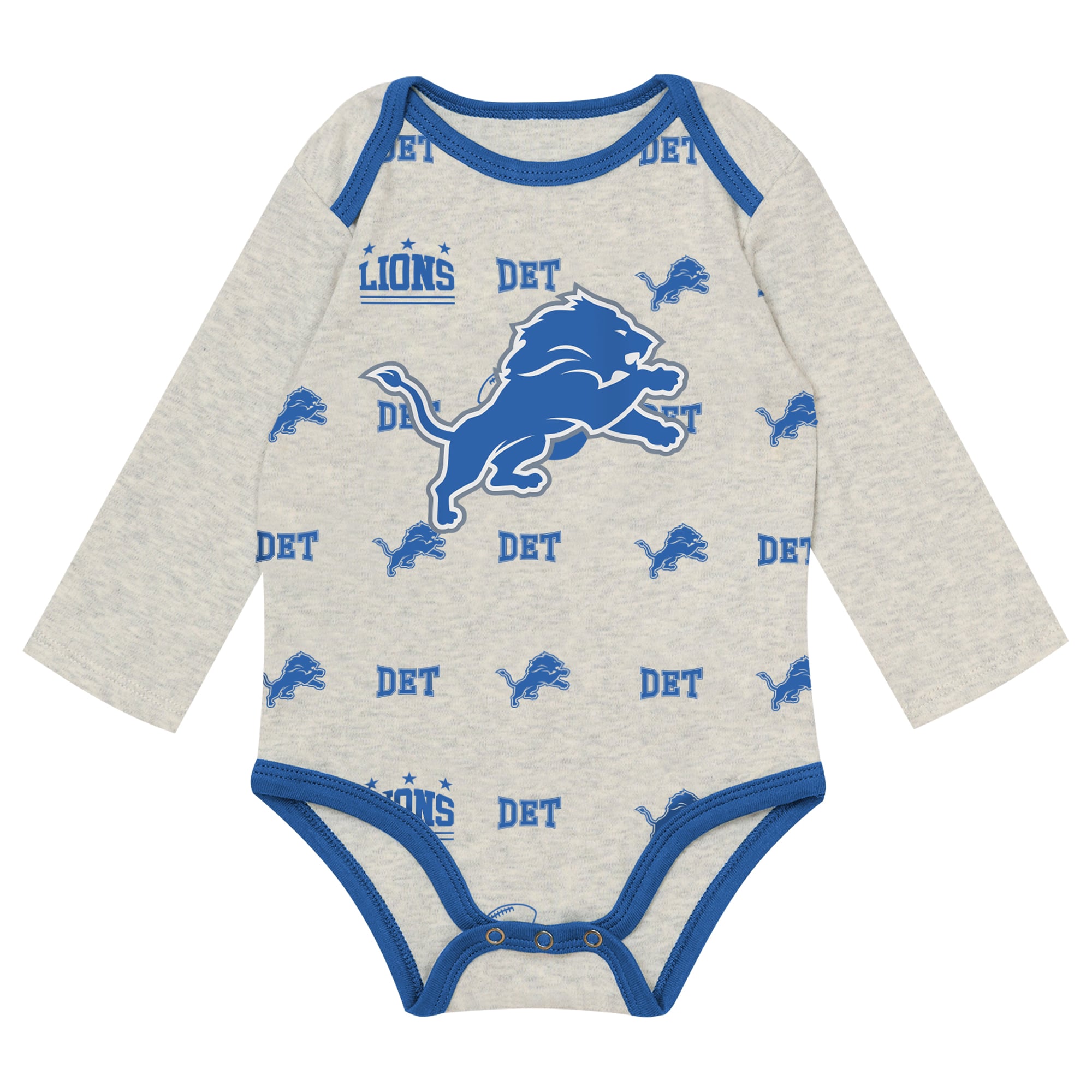 Ensemble pantalon et bonnet 3 pièces Outerstuff gris chiné Detroit Lions Huddles & Giggles pour nouveau-né