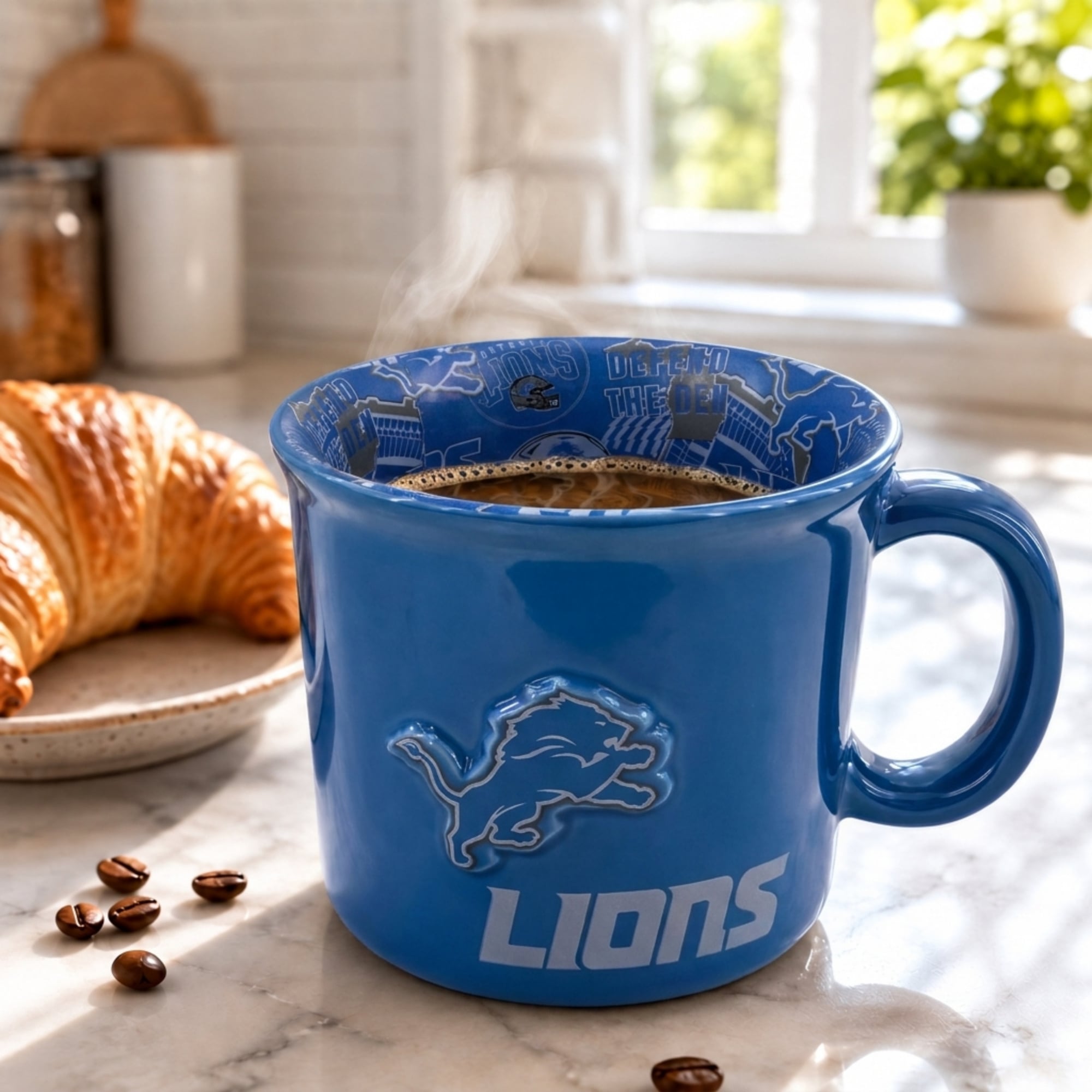 Mug Pegasus Detroit Lions 17 oz (482 ml) à l'envers