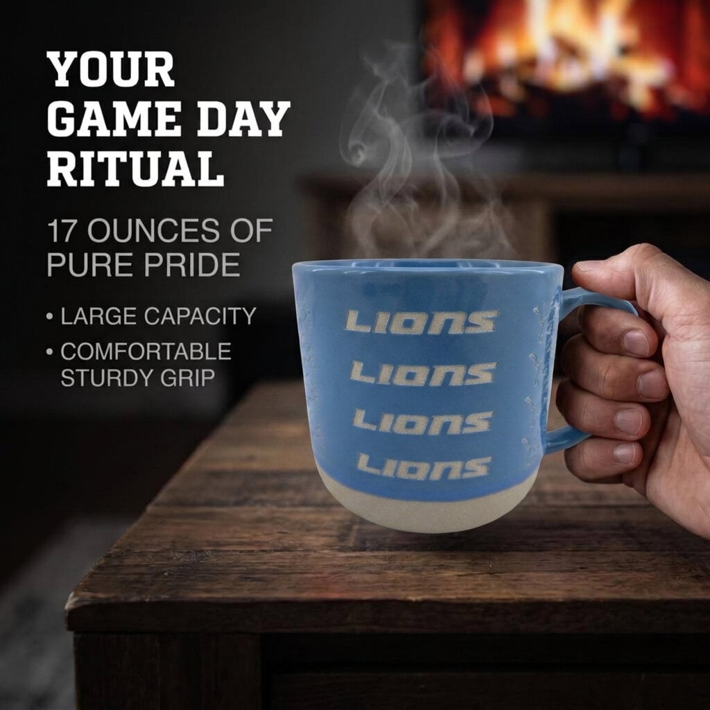 Mug Pegasus Detroit Lions 17 oz, logo ton sur ton, finition sablée