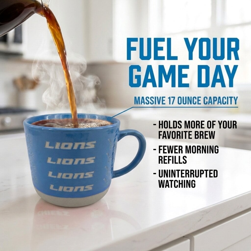 Mug Pegasus Detroit Lions 17 oz, logo ton sur ton, finition sablée