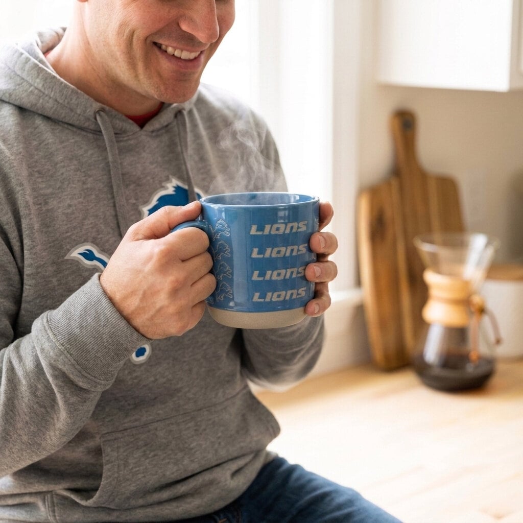 Mug Pegasus Detroit Lions 17 oz, logo ton sur ton, finition sablée