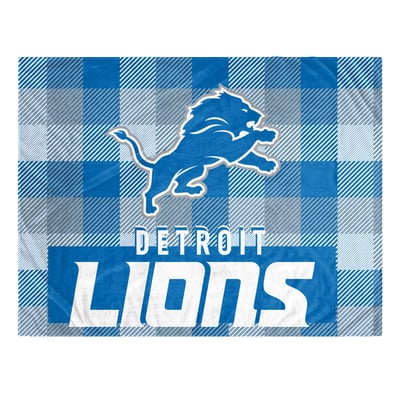 Detroit Lions Pegasus Fan-mily Bold Plaid Oversized 60" x 90" Ultra Cozy Blanket