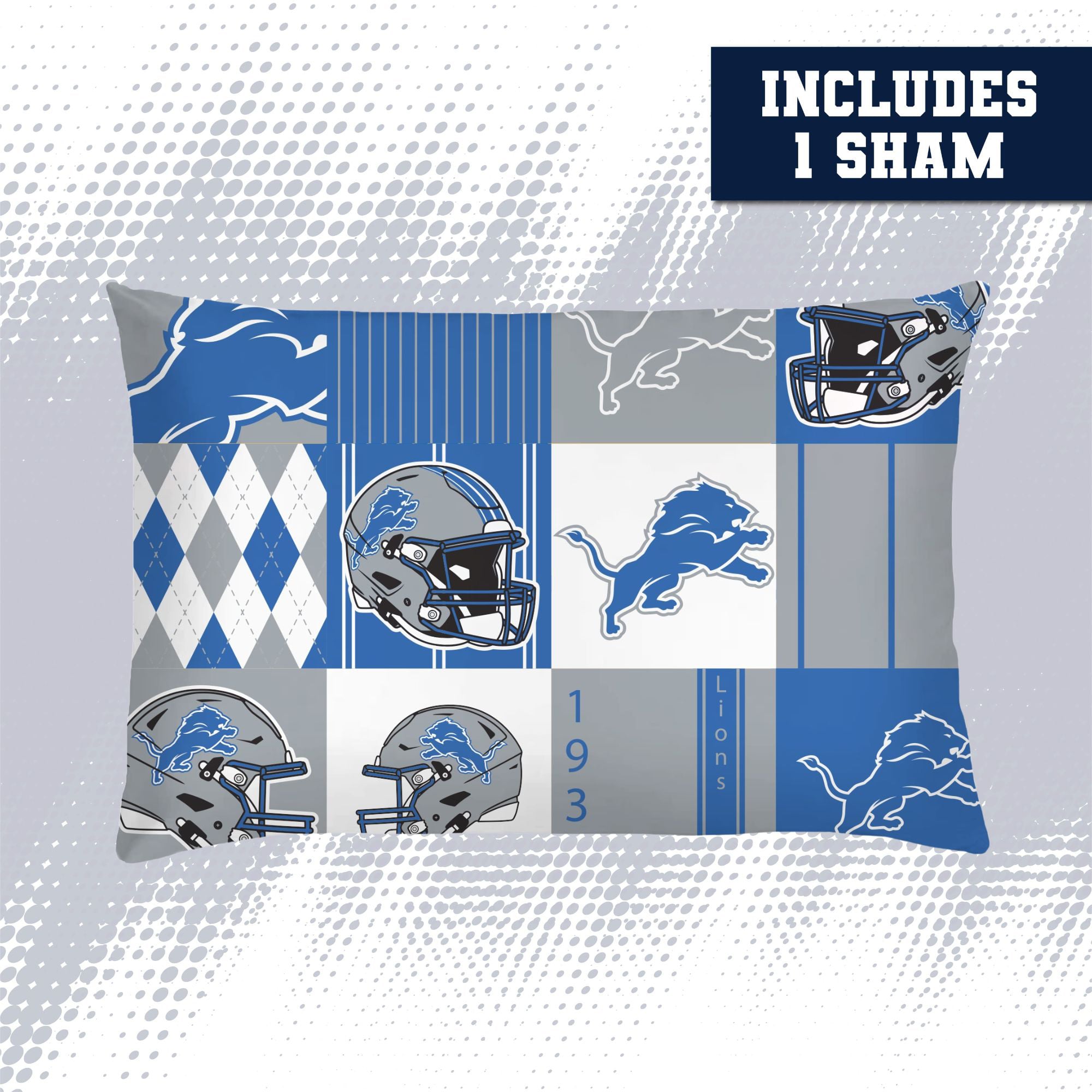 Ensemble de literie deux pièces Pegasus Detroit Lions Patchwork Plaid Twin/Twin XL