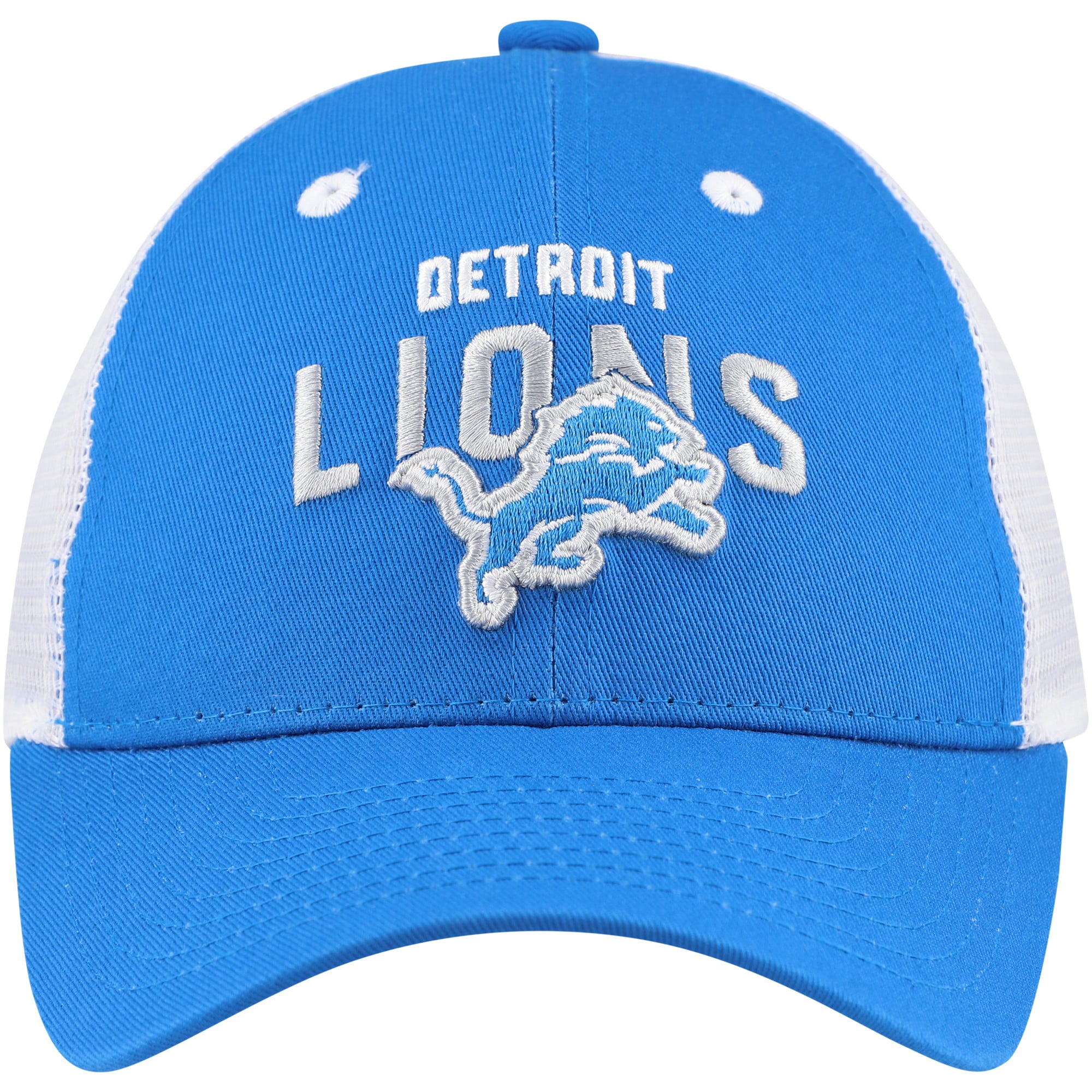 Casquette trucker ajustable Detroit Lions Core Lockup bleue et blanche pour enfants d'âge préscolaire