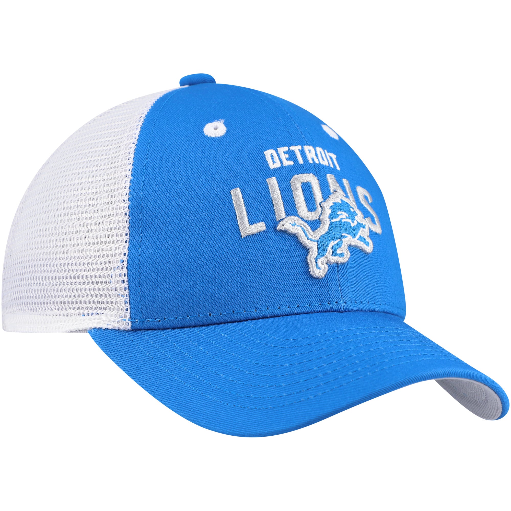 Casquette trucker ajustable Detroit Lions Core Lockup bleue et blanche pour enfants d'âge préscolaire