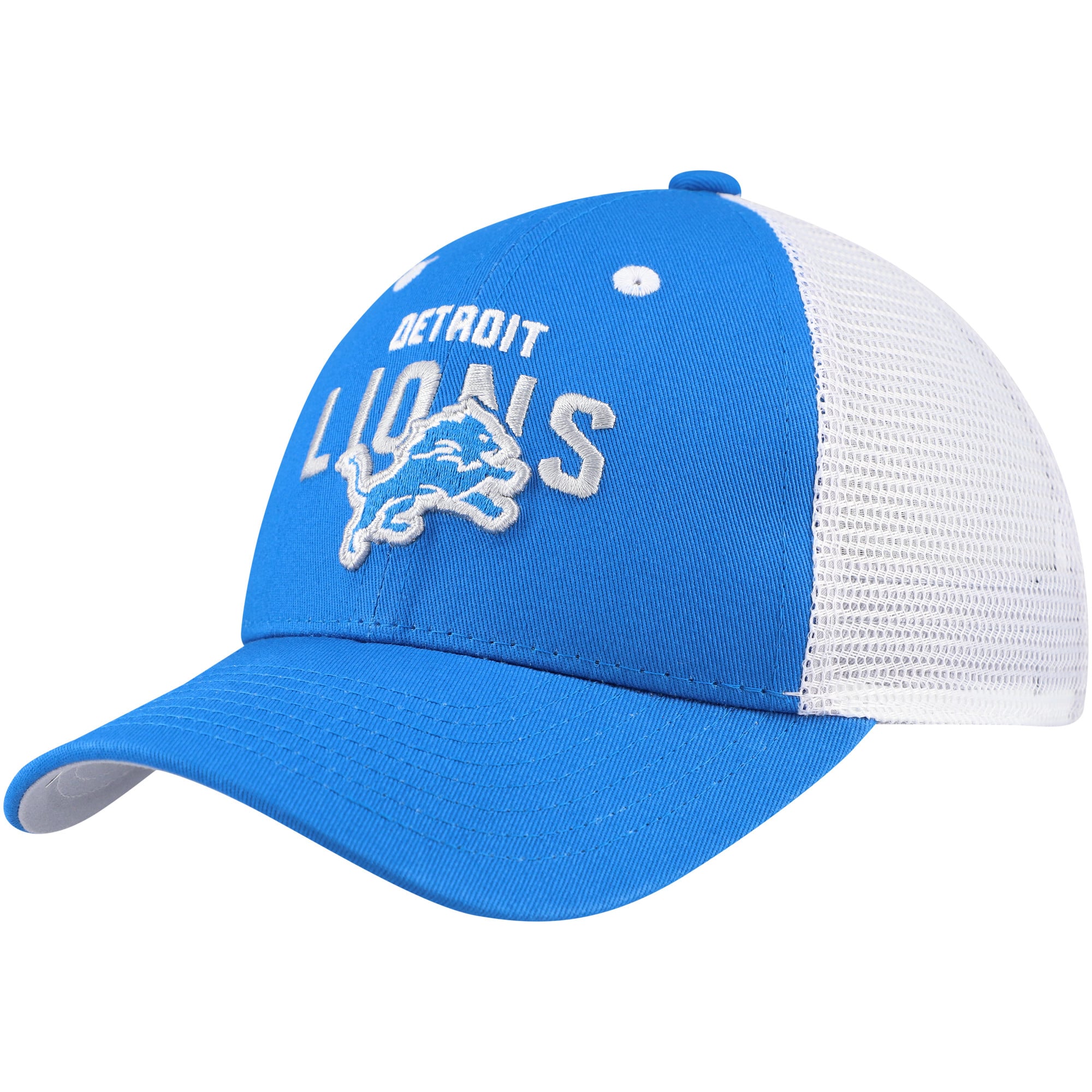 Casquette trucker ajustable Detroit Lions Core Lockup bleue et blanche pour enfants d'âge préscolaire
