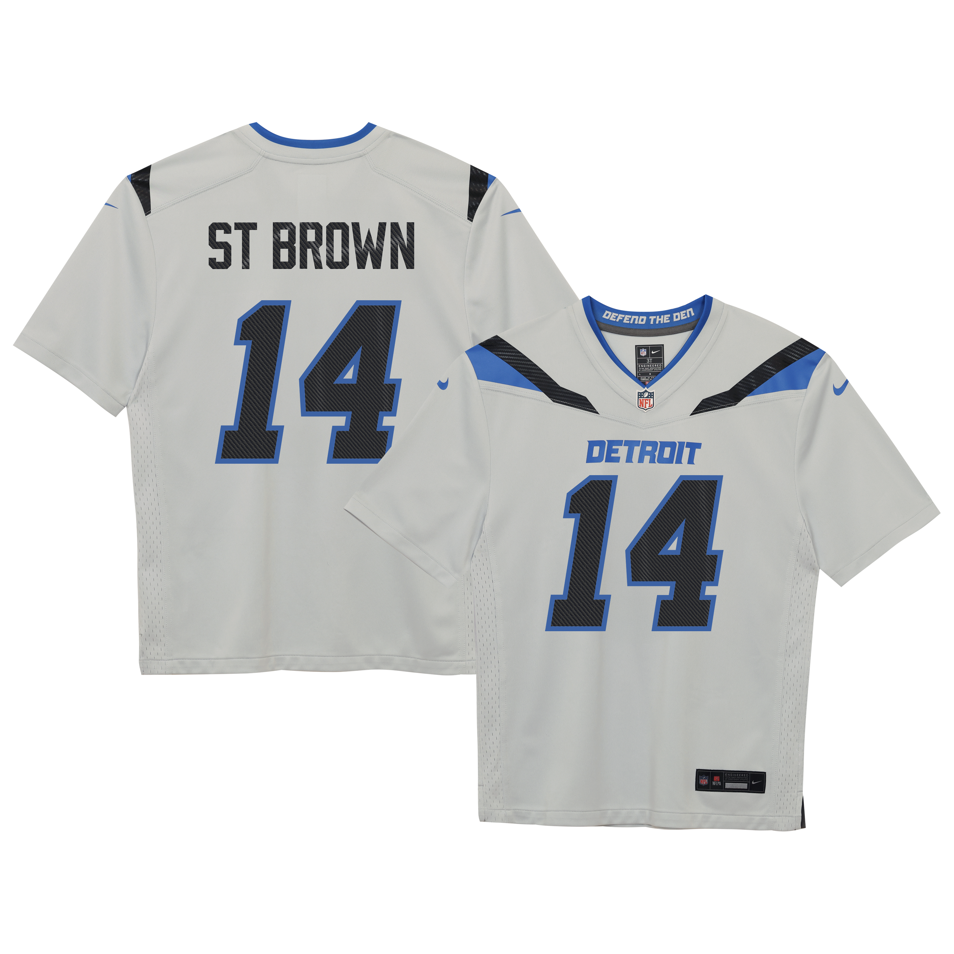Preschool Nike Amon-Ra St. Brown Silver Detroit Lions 2026 Rivalries Collection Game Jersey