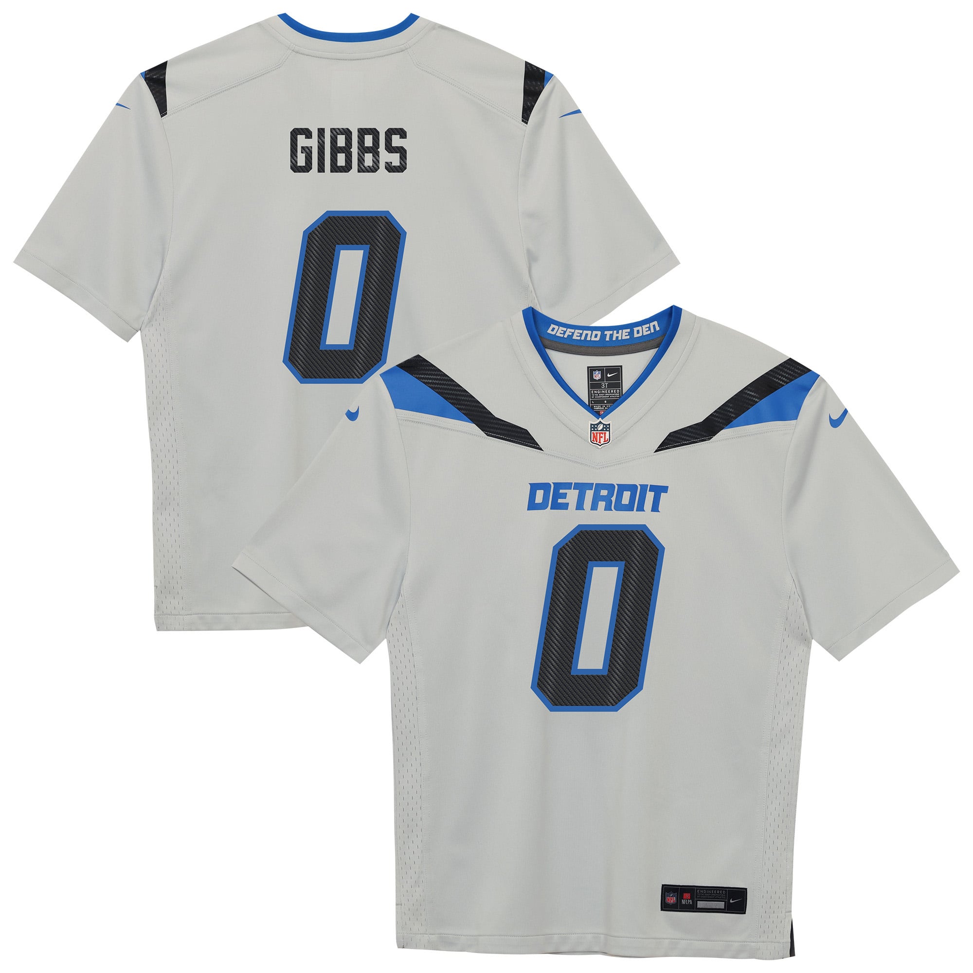 Preschool Nike Jahmyr Gibbs Silver Detroit Lions 2026 Rivalries Collection Game Jersey