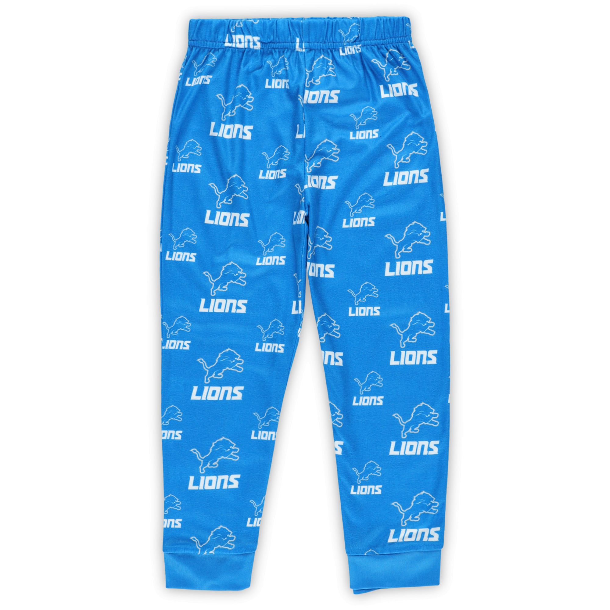 Ensemble de pyjama pour enfant d'âge préscolaire Outerstuff bleu Detroit Lions, t-shirt à manches longues et pantalon imprimé intégral