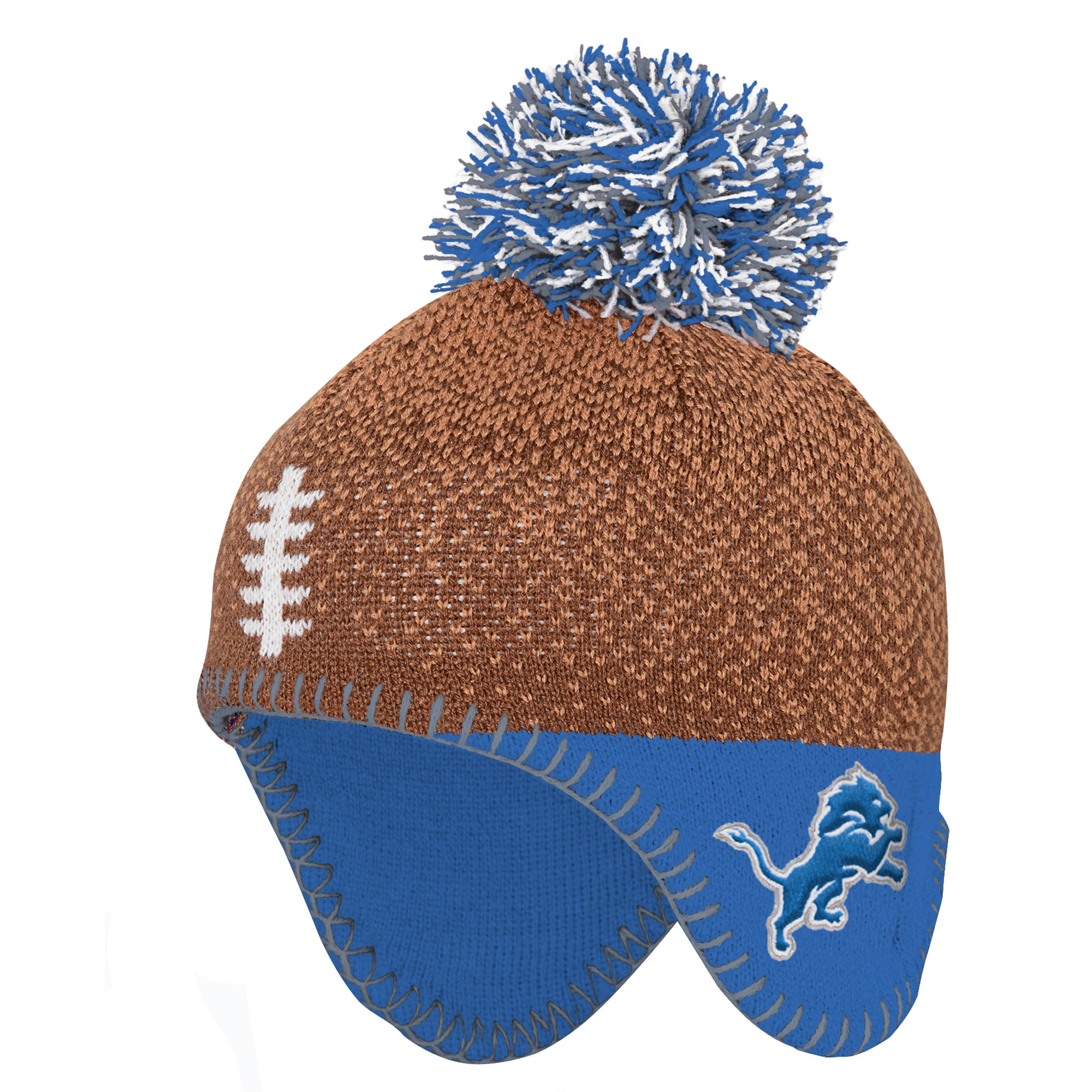 Bonnet tricoté marron Detroit Lions pour enfant d'âge préscolaire