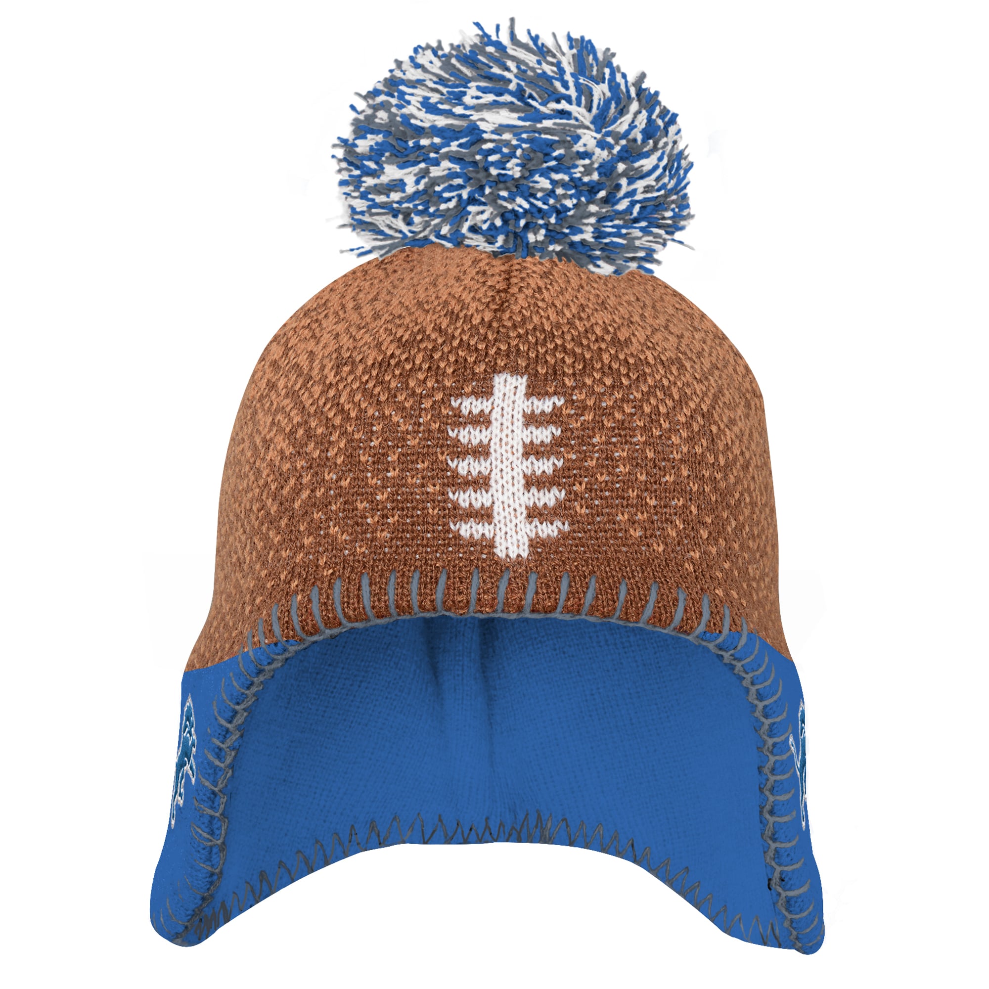 Bonnet tricoté marron Detroit Lions pour enfant d'âge préscolaire