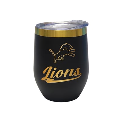 Detroit Lions The Memory Company 12oz. Stainless Steel Gold Lettering Stemless Wine Tumbler