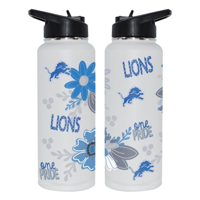 Detroit Lions The Memory Company 34oz. Flowers Stainless Steel Quencher Bottle