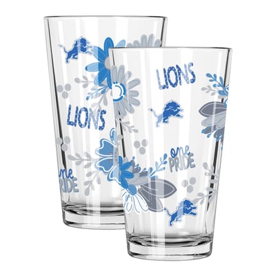 Detroit Lions The Memory Company Two-Piece 16oz. Flowers Pint Glass Set