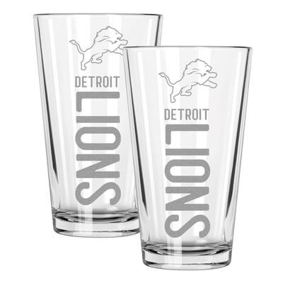 Detroit Lions The Memory Company Two-Piece 16oz. Pinnacle Pint Glass Set