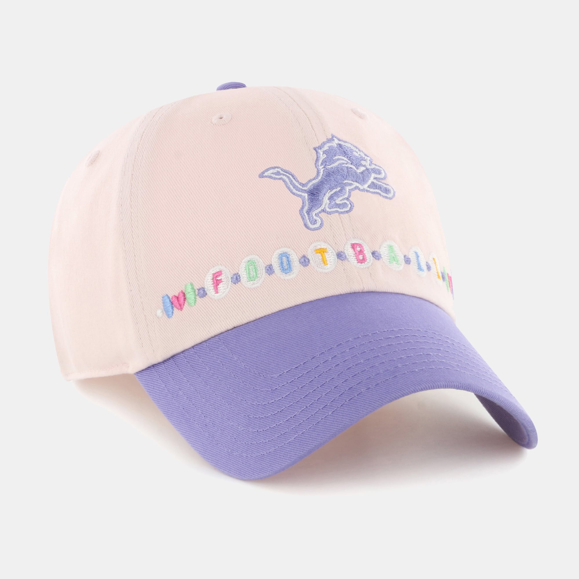 Chapeau ajustable Detroit Lions Friendship Clean Up pour tout-petit, rose clair/violet clair, numéro 47