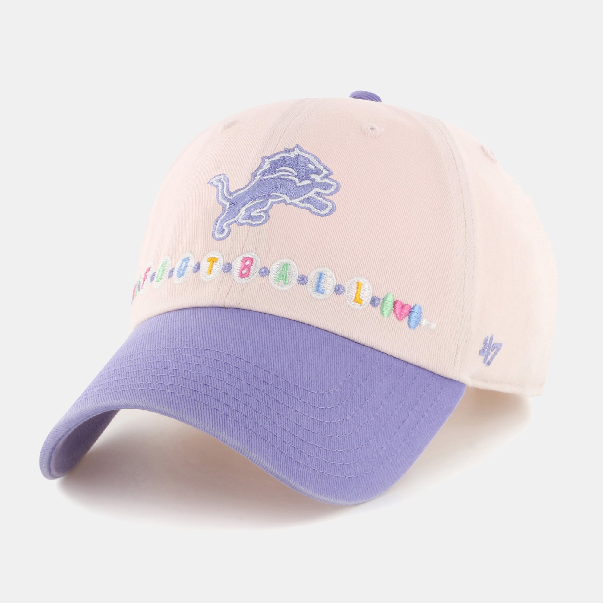 Chapeau ajustable Detroit Lions Friendship Clean Up pour tout-petit, rose clair/violet clair, numéro 47