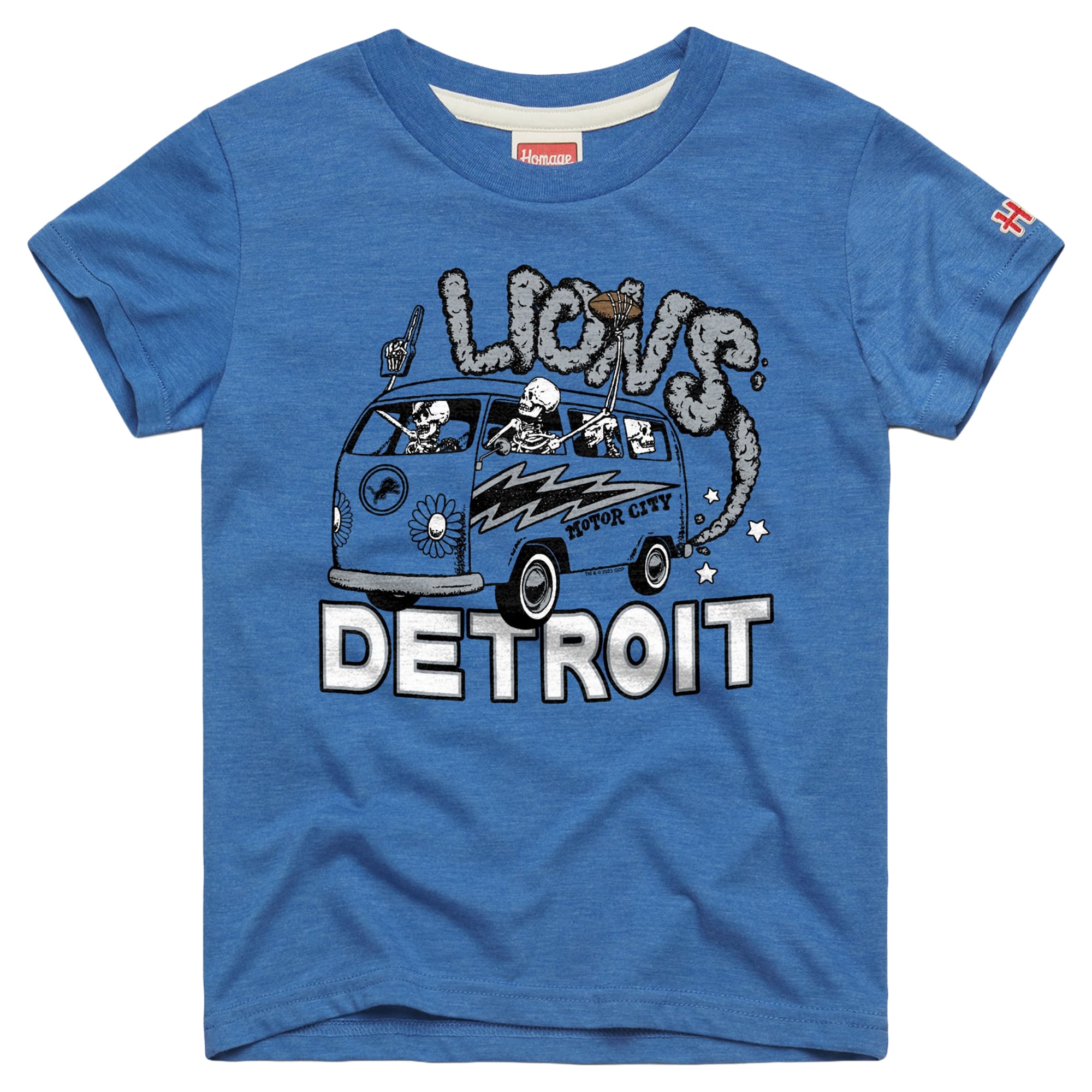 Toddler Homage  Blue Detroit Lions NFL x Grateful Dead Tri-Blend T-Shirt