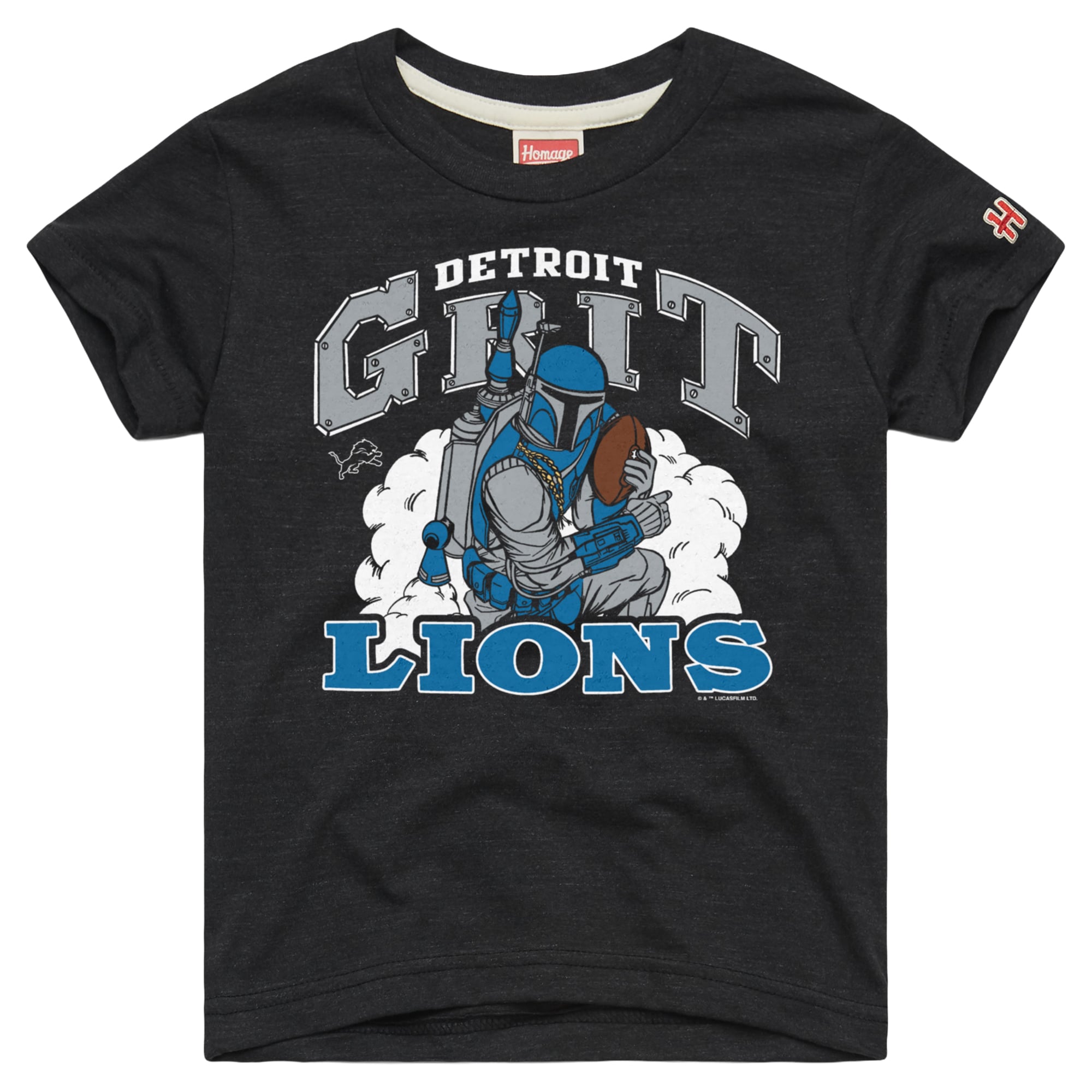 T-shirt pour tout-petit Hommage Charcoal Detroit Lions NFL x Star Wars Côté Obscur Tri-Blend