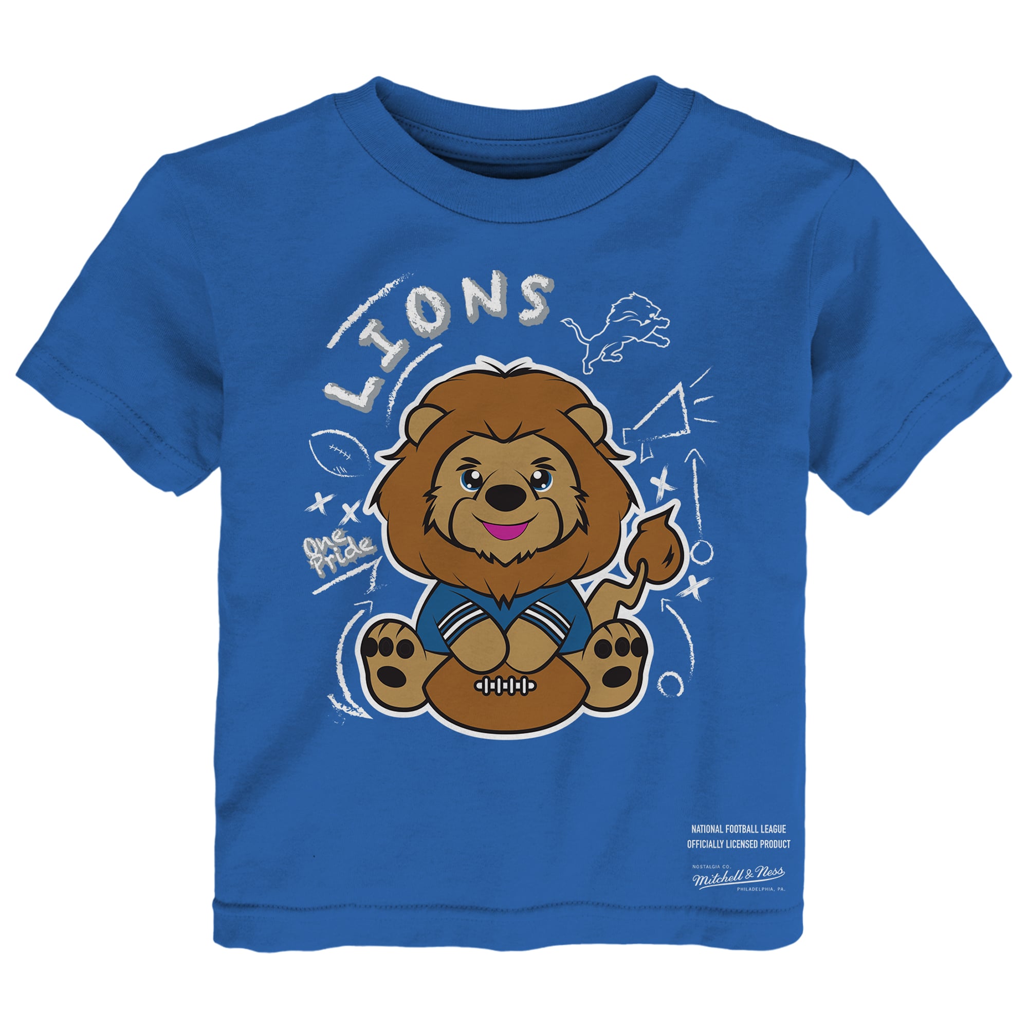 Toddler Mitchell & Ness Blue/Gray Detroit Lions Two-Pack Sketched Up T-Shirt Set