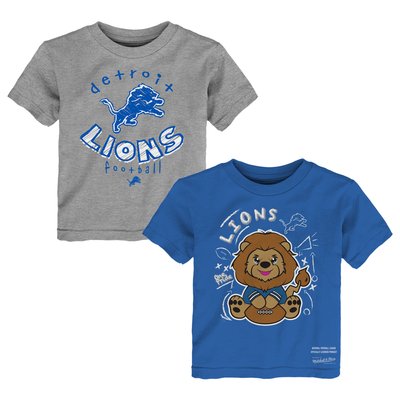  Detroit Lions Mitchell & Ness Toddler Two-Pack Sketched Up T-Shirt Set  - Blue/Heather Gray