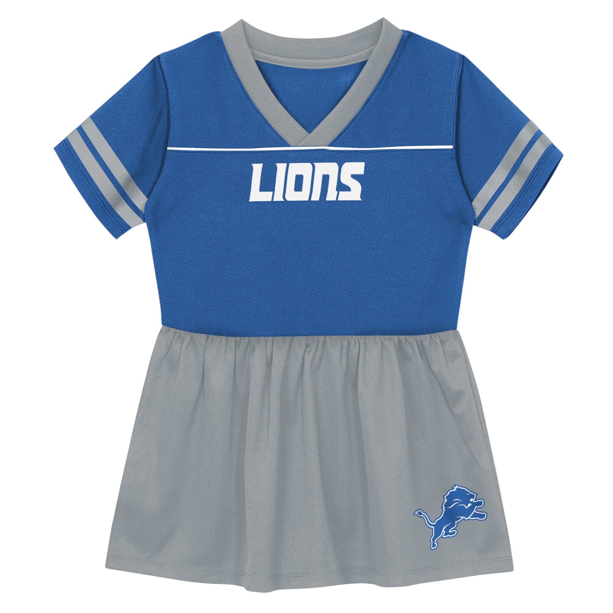 Toddler Outerstuff Blue Detroit Lions Stadium Lights V-Neck Fashion Football Jersey Dress