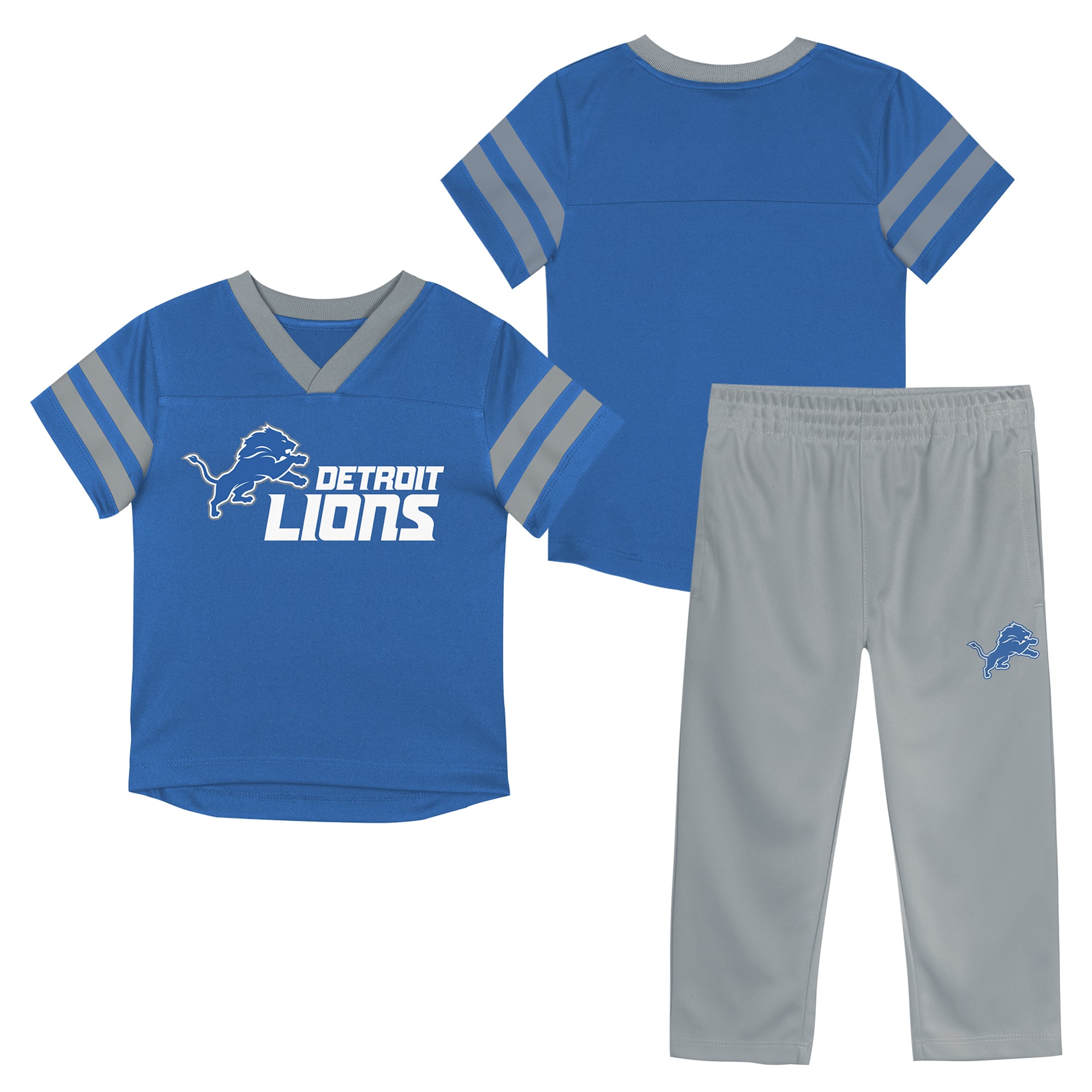 Toddler Outerstuff Blue/Silver Detroit Lions Red Zone Jersey Top & Pants Set