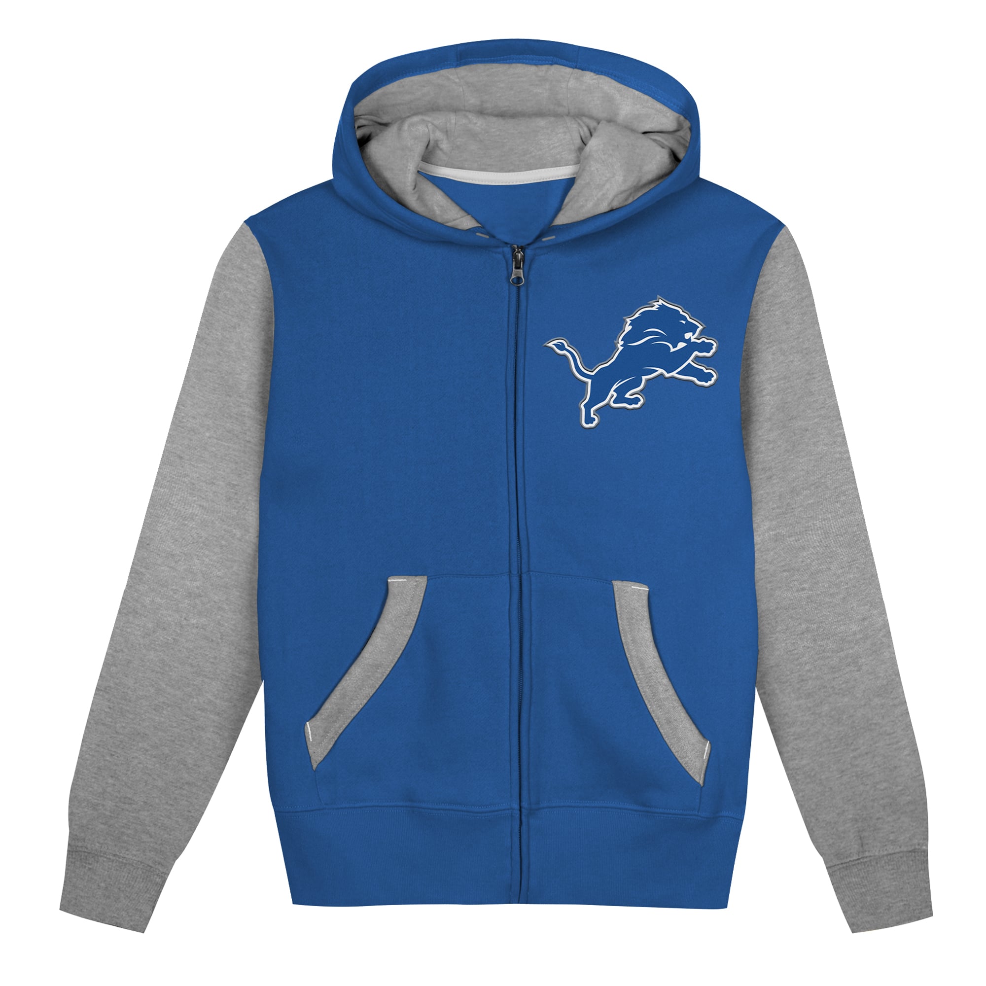 Sweat à capuche zippé Outerstuff bleu/argent Detroit Lions Stadium pour tout-petit