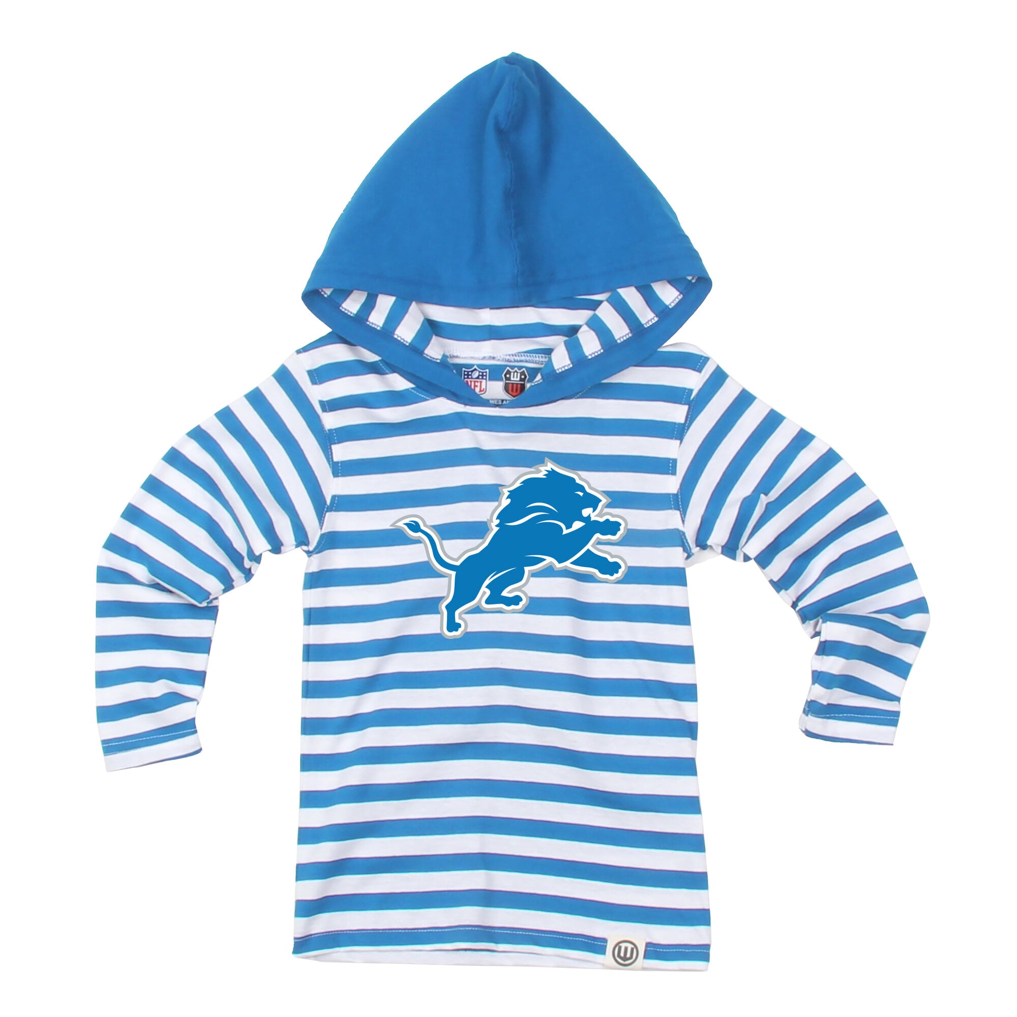 Ensemble pour tout-petit Wes & Willy bleu à rayures Detroit Lions : haut manches longues et pantalon capuche.