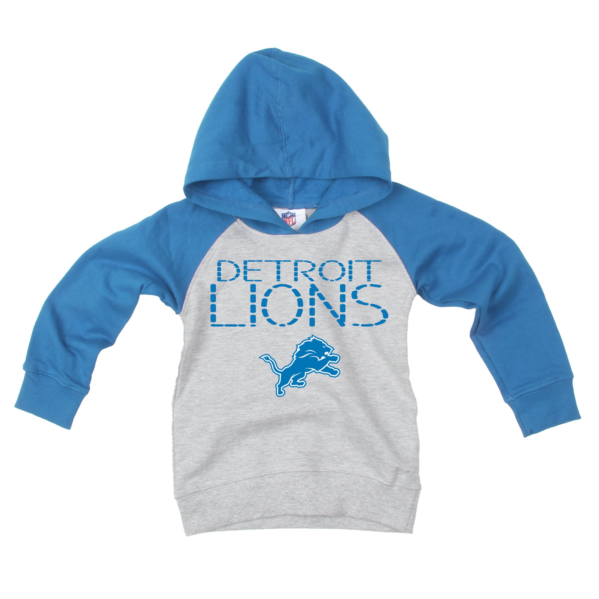 Ensemble sweat à capuche raglan et pantalon de survêtement gris/bleu Detroit Lions pour tout-petits Wes Willy