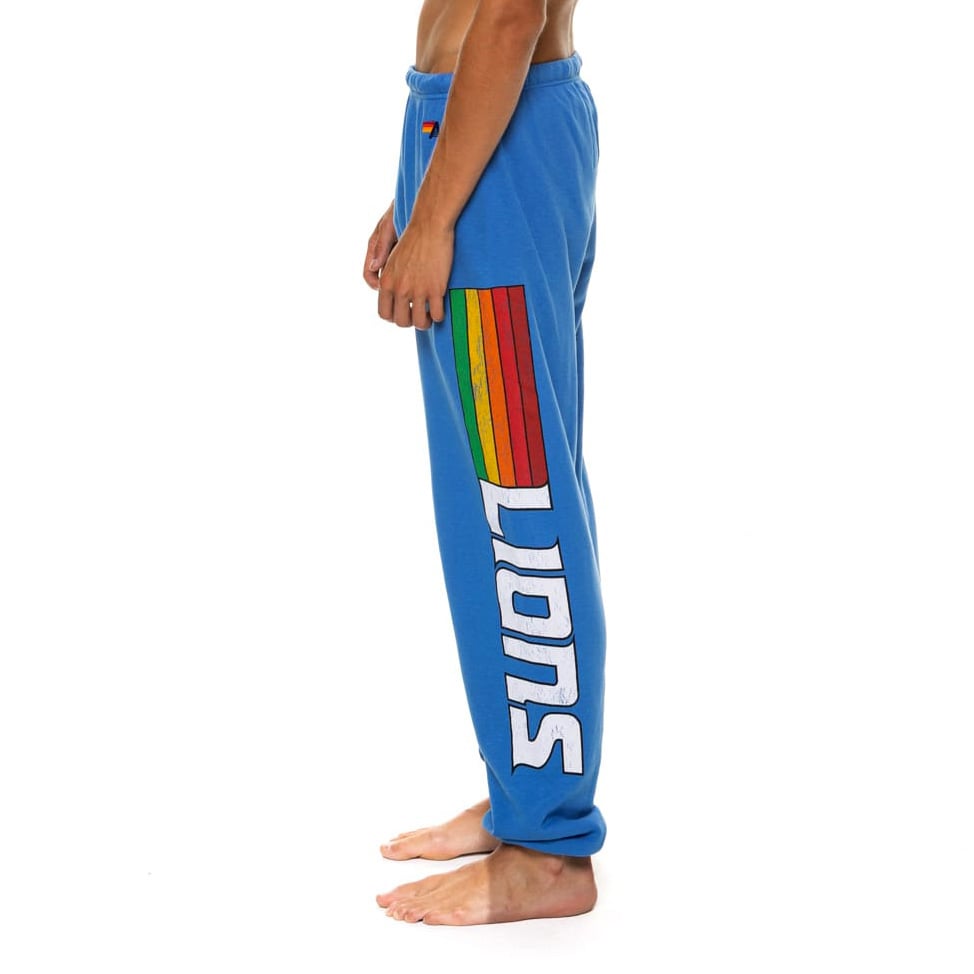 Pantalon de survêtement unisexe Aviator Nation bleu Detroit Lions en mélange trois matières