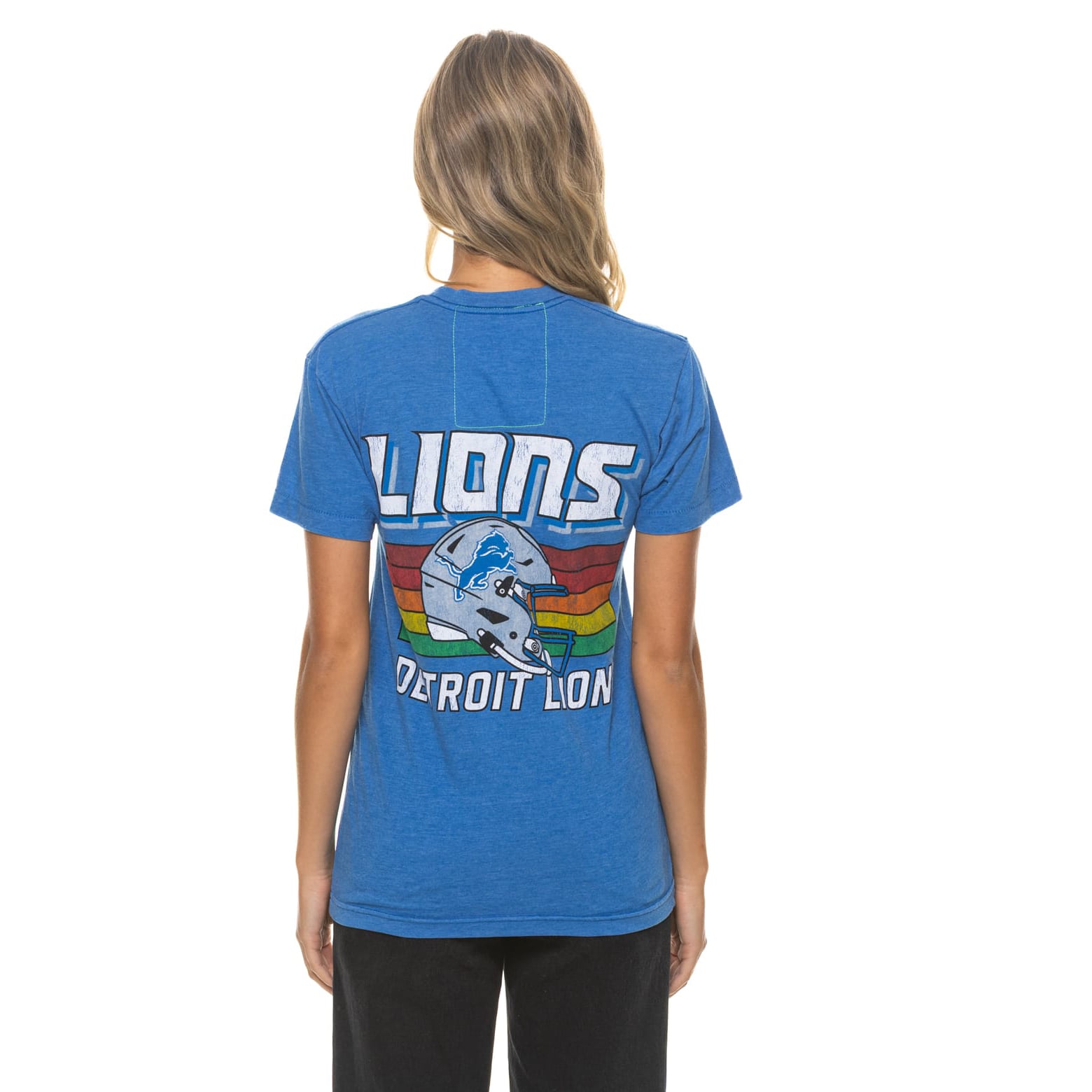 T-shirt unisexe Aviator Nation bleu Detroit Lions en mélange de trois matières