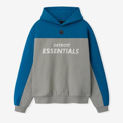 Detroit Lions Fear of God x NFL Unisex 90s Relaxed Hoodie - Heather Gray/Blue