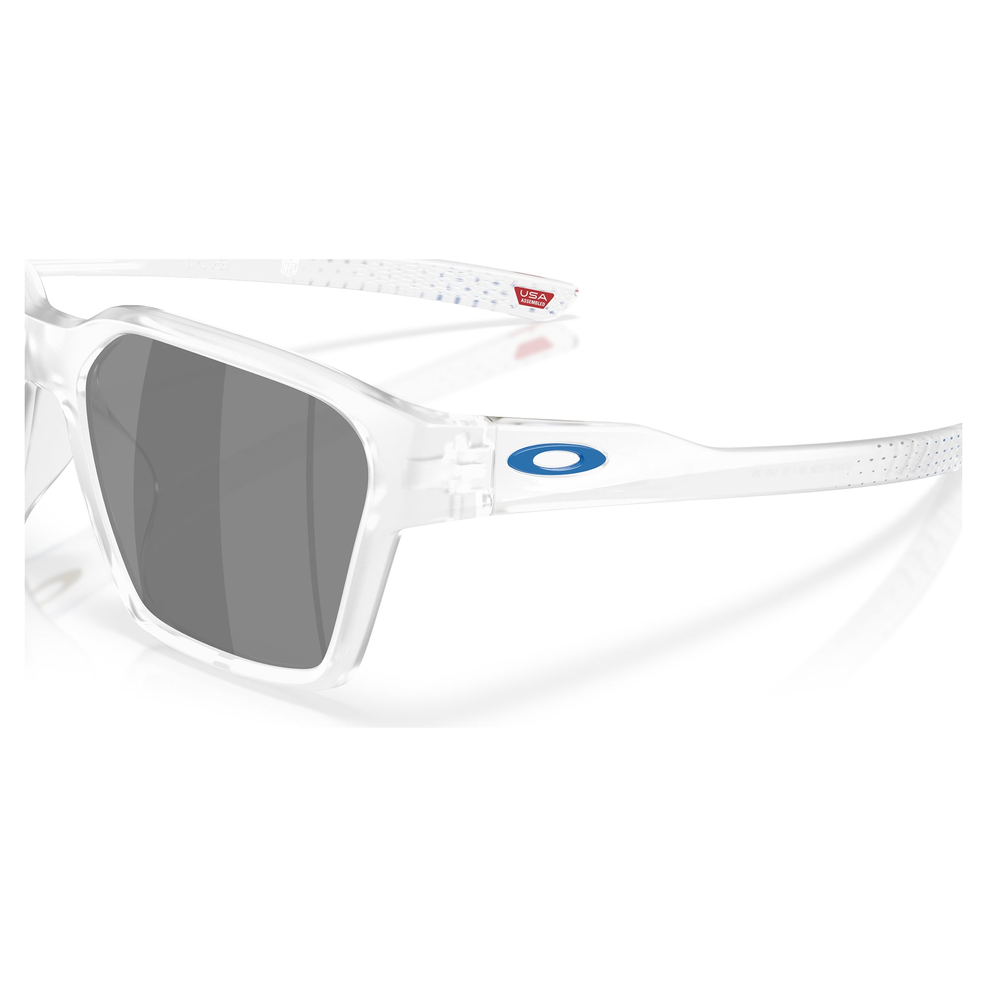 Unisex Oakley Detroit Lions Briza Matte Clear Sunglasses with Prizm Black Polarized Lenses