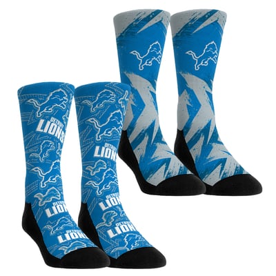  Detroit Lions Rock Em Unisex Gameday Two-Pack Crew Socks Set - Blue