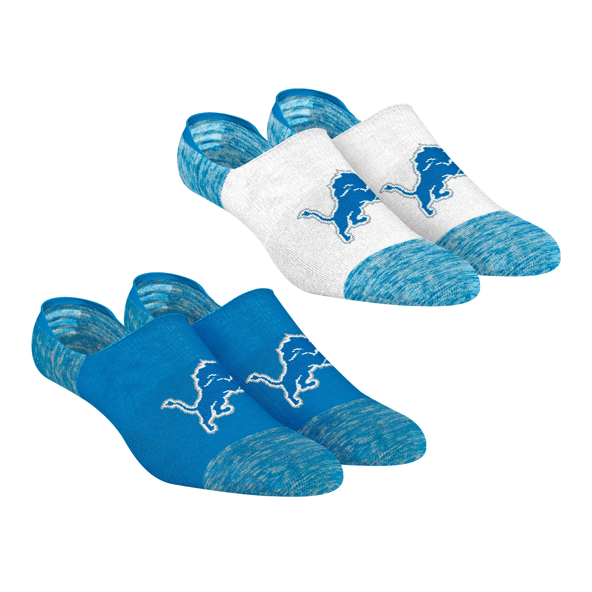 Chaussettes invisibles unisexes Rock Em Detroit Lions, lot de deux, couleur chinée