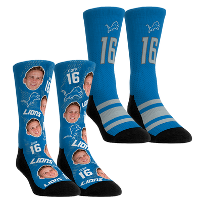 Jared Goff Detroit Lions Rock Em Unisex Player Football Guy Two-Pack Crew Sock Set