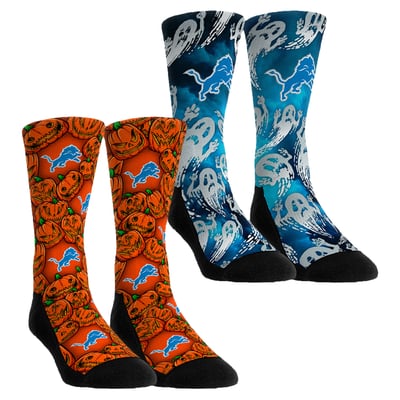  Detroit Lions Rock Em Unisex Halloween Crew Socks 2-Pack Set - Orange