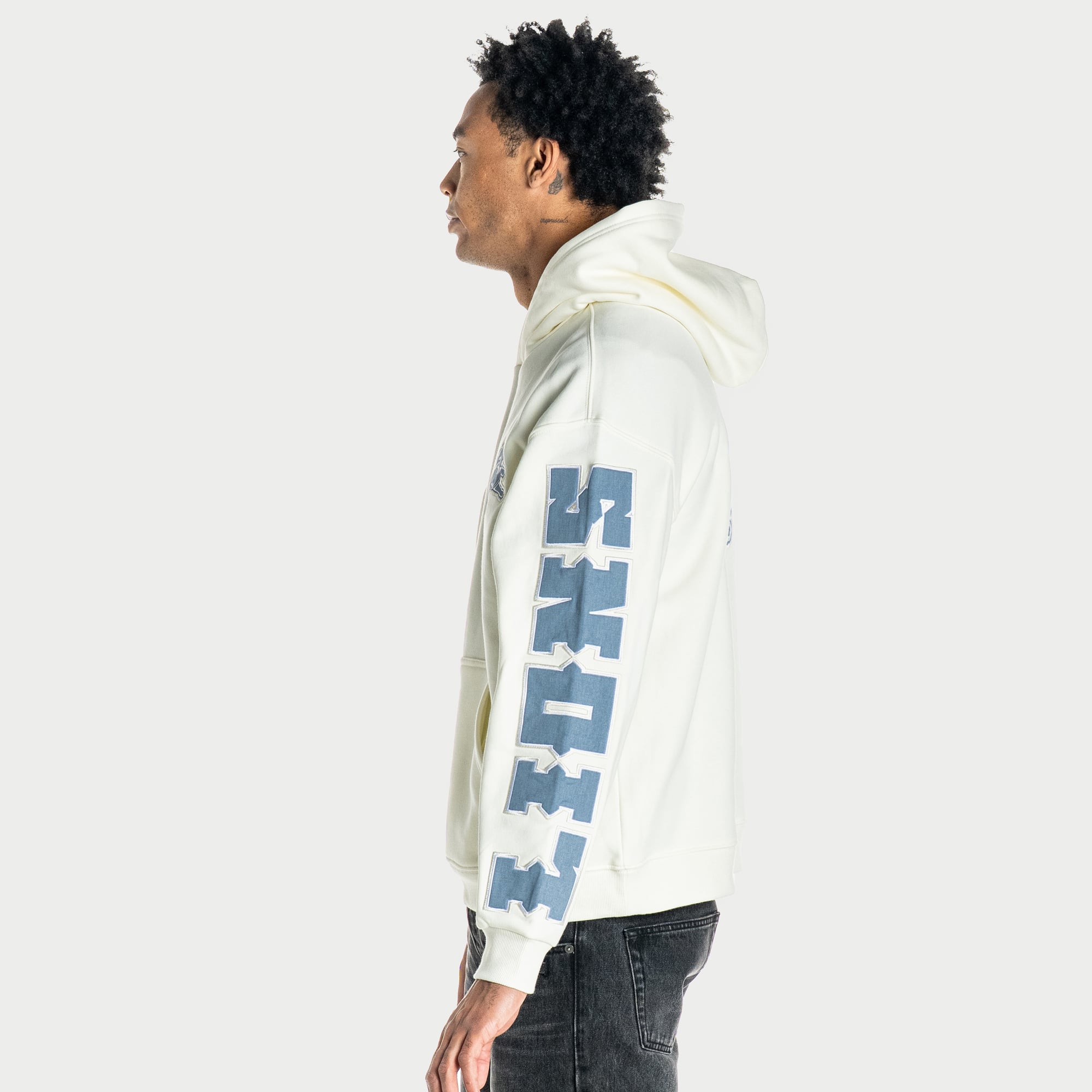 Sweat à capuche unisexe The Wild Collective couleur crème Detroit Lions