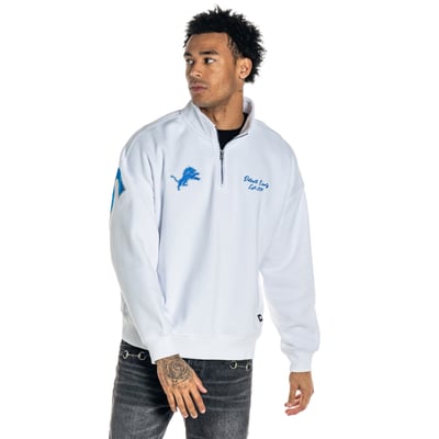  Detroit Lions The Wild Collective Unisex Boxy Quarter-Zip Fleece Pullover - White