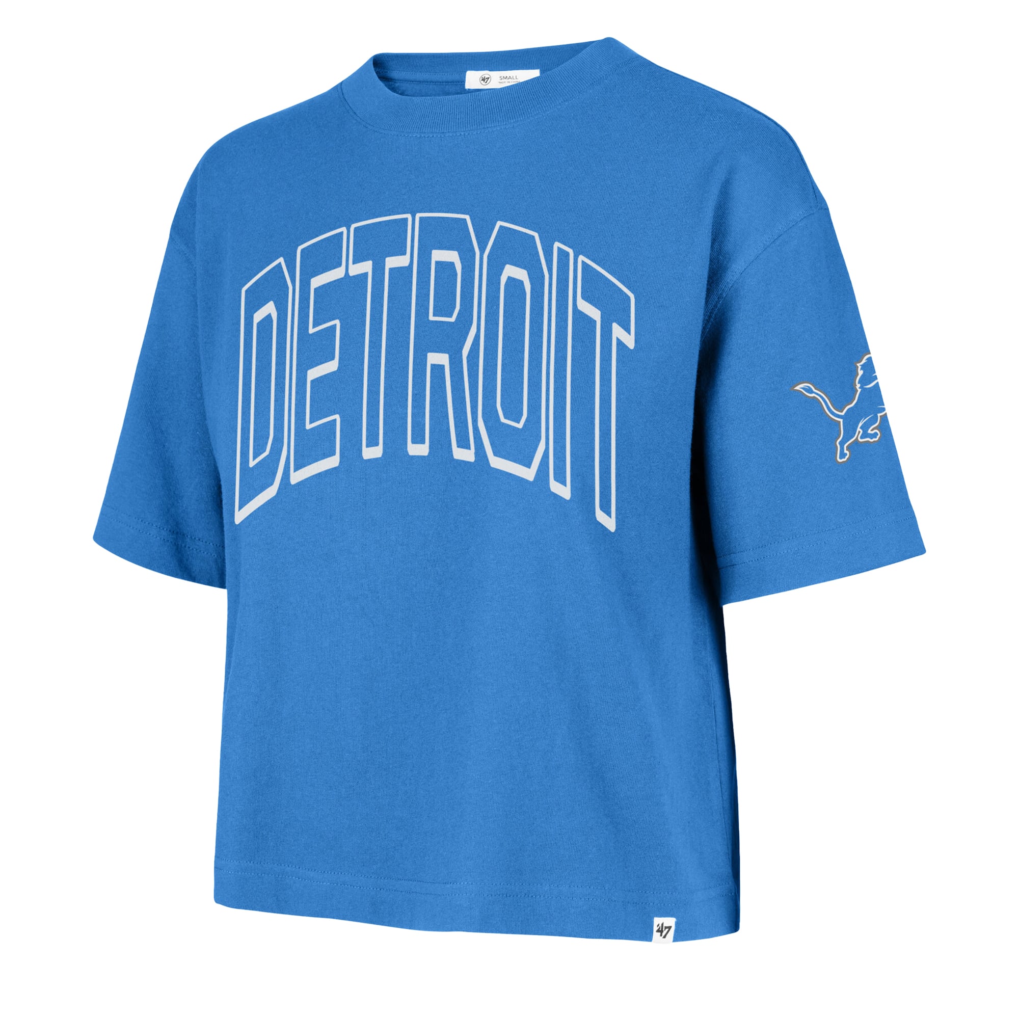 Women's '47 Blue Detroit Lions Call Out Reed City T-Shirt