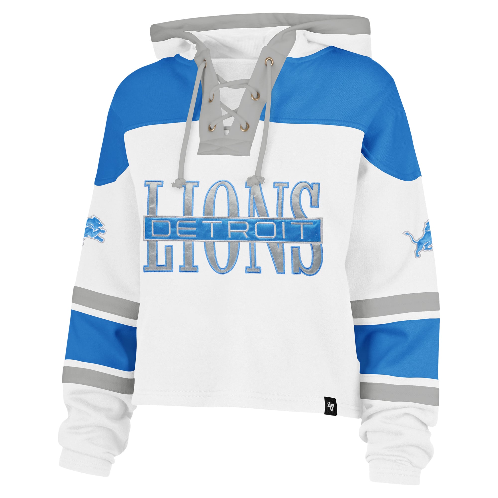 Sweat à capuche lacets Superior Lacer blanc Detroit Lions '47 pour femme