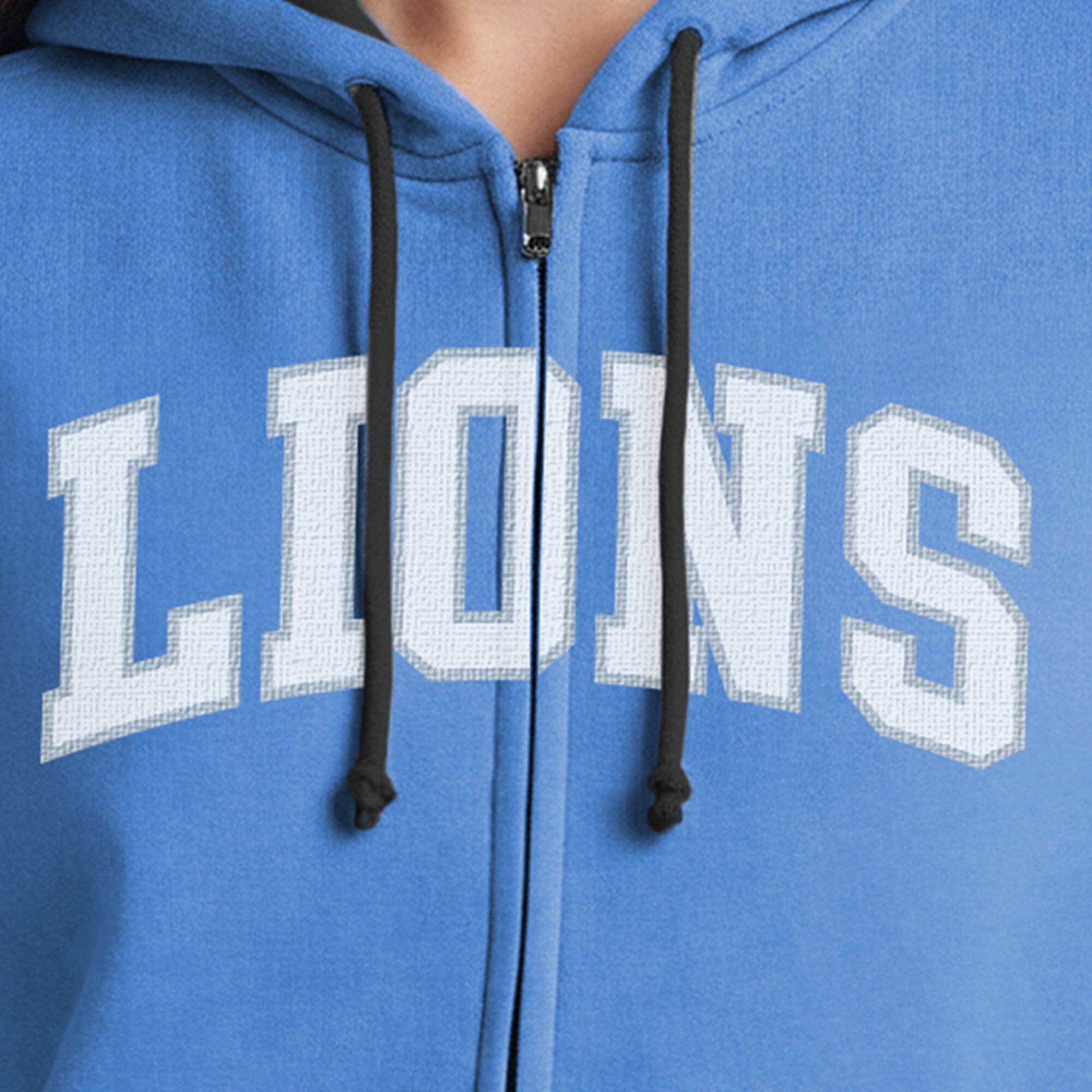 Sweat à capuche zippé Champion bleu Detroit Lions pour femme